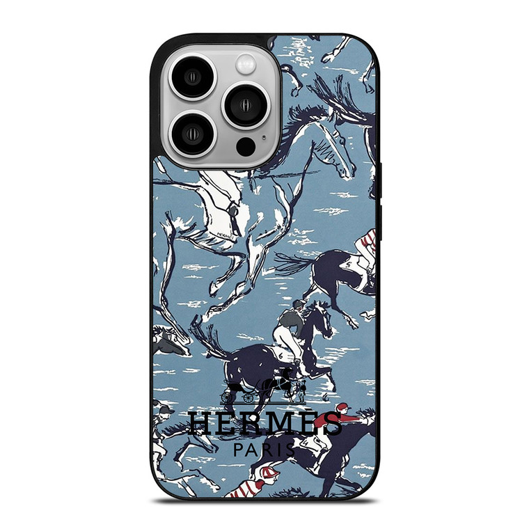 HERMES PARIS PATTERN HORSE iPhone 14 Pro Case Cover
