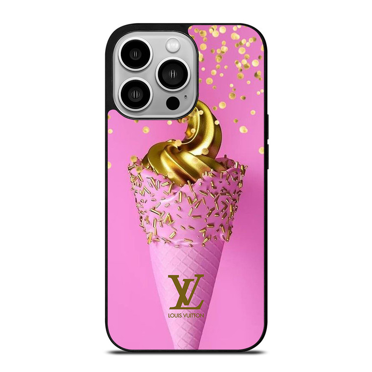 LOUIS VUITTON LOGO GOLDEN ICE CREAM ICON iPhone 14 Pro Case Cover