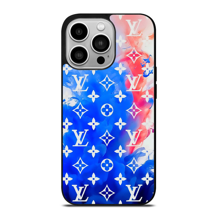 LOUIS VUITTON LV LOGO PATTERN BLUE RED iPhone 14 Pro Case Cover