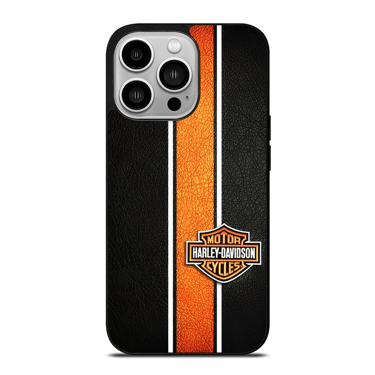 MARLEY DAVIDSON LOGO ON LEATHER iPhone 14 Pro Case Cover