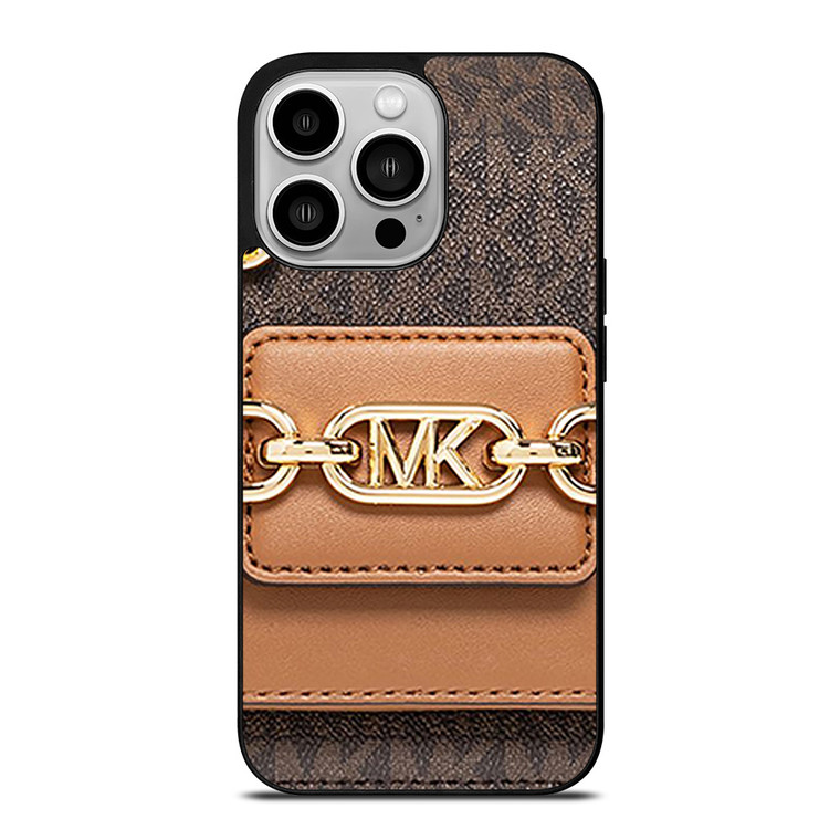 MICHAEL KORS MK LOGO BROWN SHOULDER BAG iPhone 14 Pro Case Cover