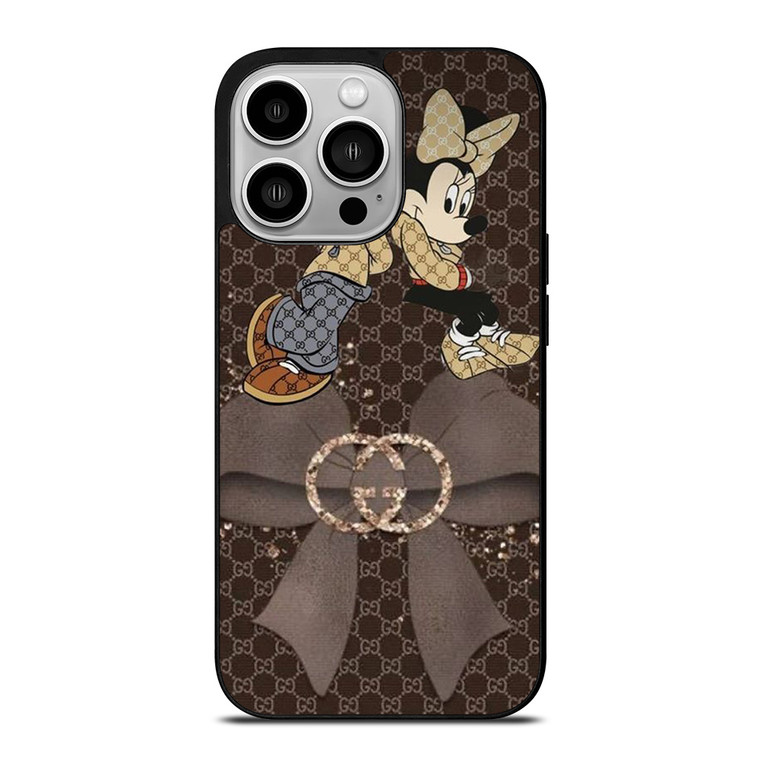 MICKEY MINNIE MOUSE DISNEY MOUSE GUCCI LOGO RIBBON iPhone 14 Pro Case Cover