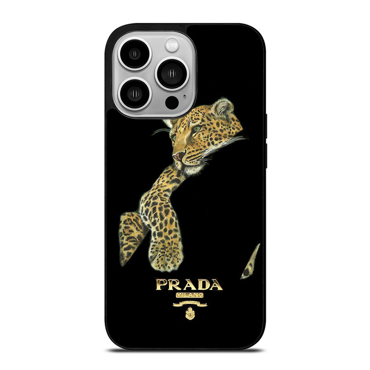 PRADA MILANO LEOPARD iPhone 14 Pro Case Cover