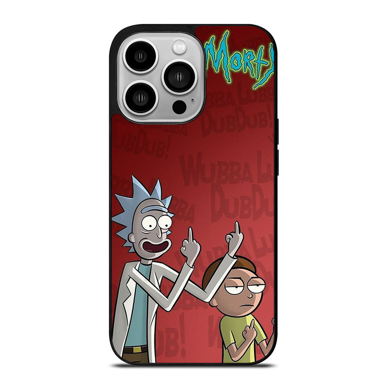 RICK AND MORTY MIDDLE FINGER iPhone 14 Pro Case Cover