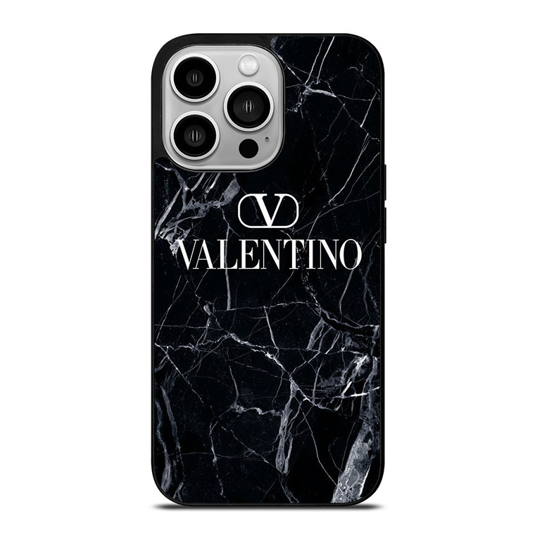 VALENTINO LOGO BLACK MARBLE iPhone 14 Pro Case Cover