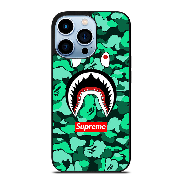 CAMO BATHING APE SUPREME GREEN iPhone 13 Pro Max Case Cover