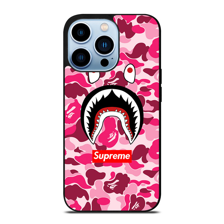 CAMO BATHING APE SUPREME PINK iPhone 13 Pro Max Case Cover