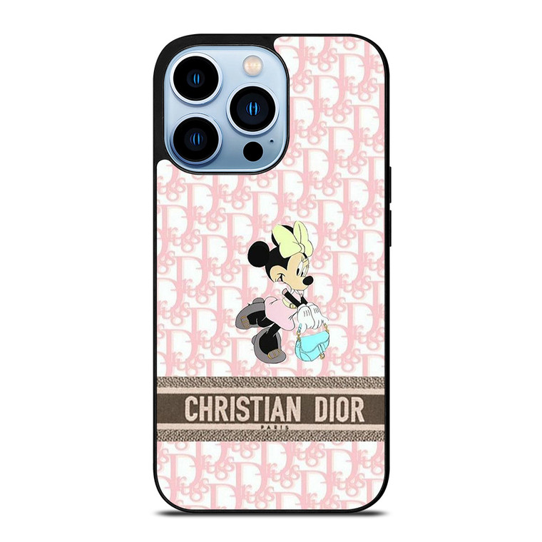 CHRISTIAN DIOR PARIS PINK MINNIE MOUSE DISNEY iPhone 13 Pro Max Case Cover