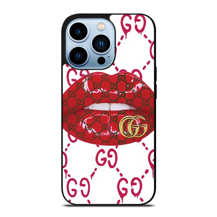 GUCCI LOGO LIPS RED WHITE ICON iPhone 13 Pro Max Case Cover