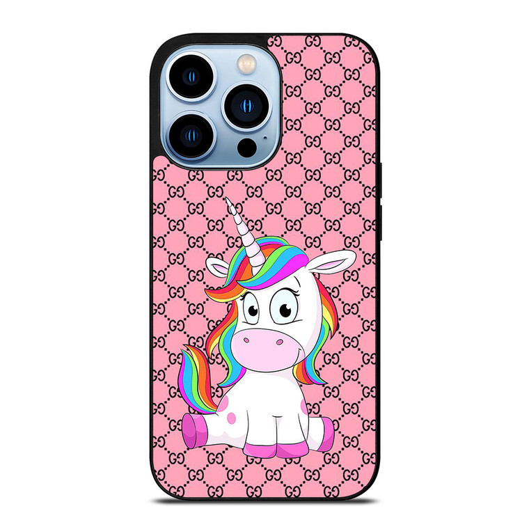 GUCCI LOGO PATTERN CUTE UNICORN iPhone 13 Pro Max Case Cover