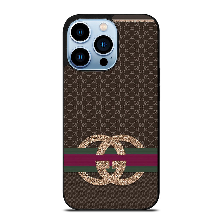 GUCCI LOGO PATTERN SPARKLE EMBLEM iPhone 13 Pro Max Case Cover