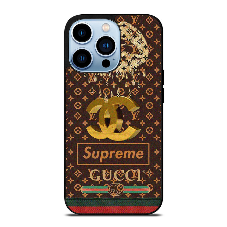 LOUIS VUITTON CHANEL SUPREME GUCCI PATTERN iPhone 13 Pro Max Case Cover LOUIS VUITTON CHANEL SUPREME GUCCI PATTERN iPhone 13 Pro Max Case Cover