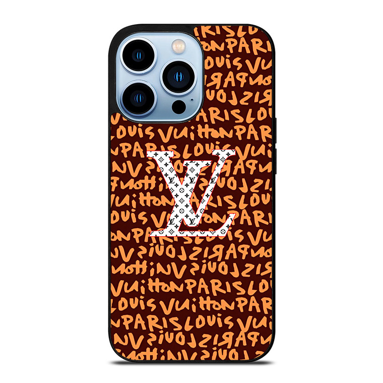 LOUIS VUITTON LV PARIS PATTERN LOGO BROWN iPhone 13 Pro Max Case Cover