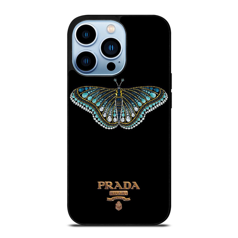 PRADA LOGO DIAMOND BUTTERFLY iPhone 13 Pro Max Case Cover