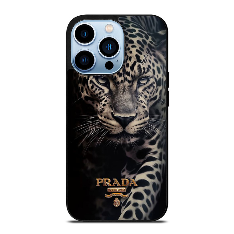 PRADA MILANO LOGO LEOPARD iPhone 13 Pro Max Case Cover