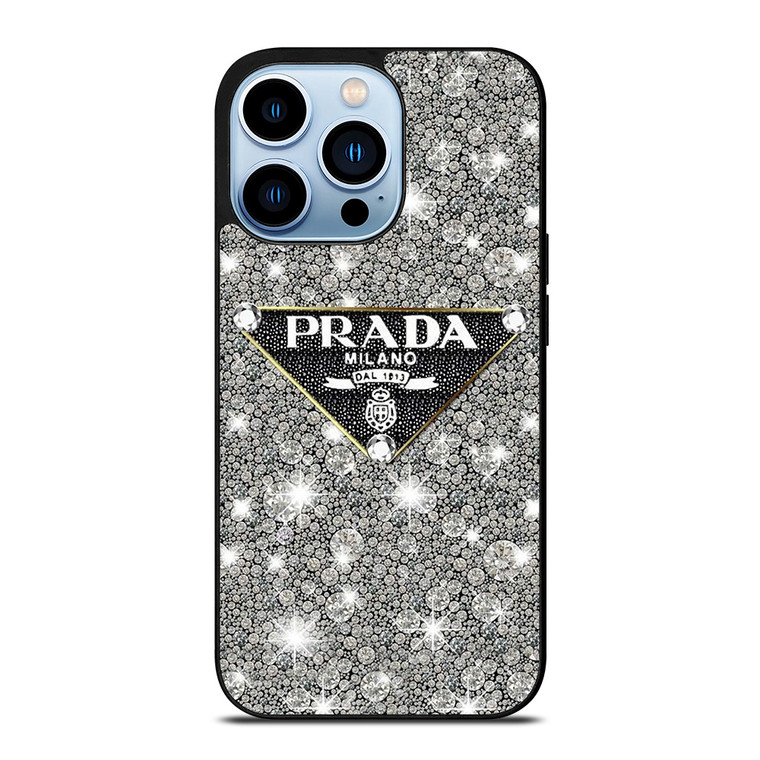 PRADA MILANO LOGO ON DIAMOND iPhone 13 Pro Max Case Cover
