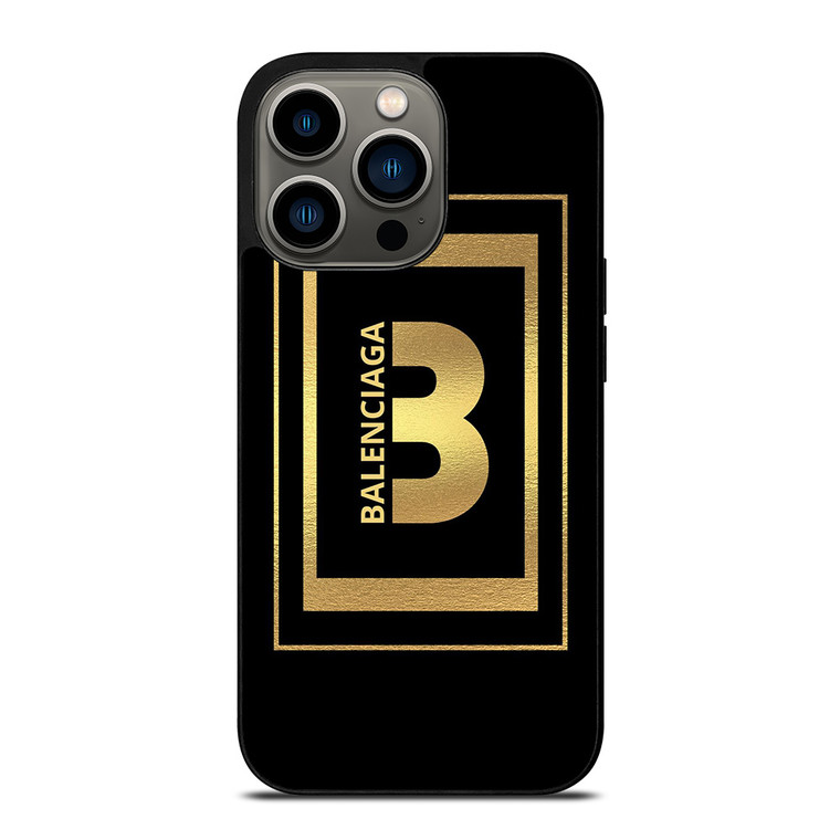 BALENCIAGA LOGO GOLD iPhone 13 Pro Case Cover