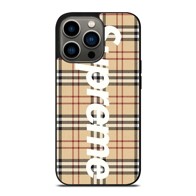 BURBERRY X SUPREME 2 iPhone 13 Pro Case Cover