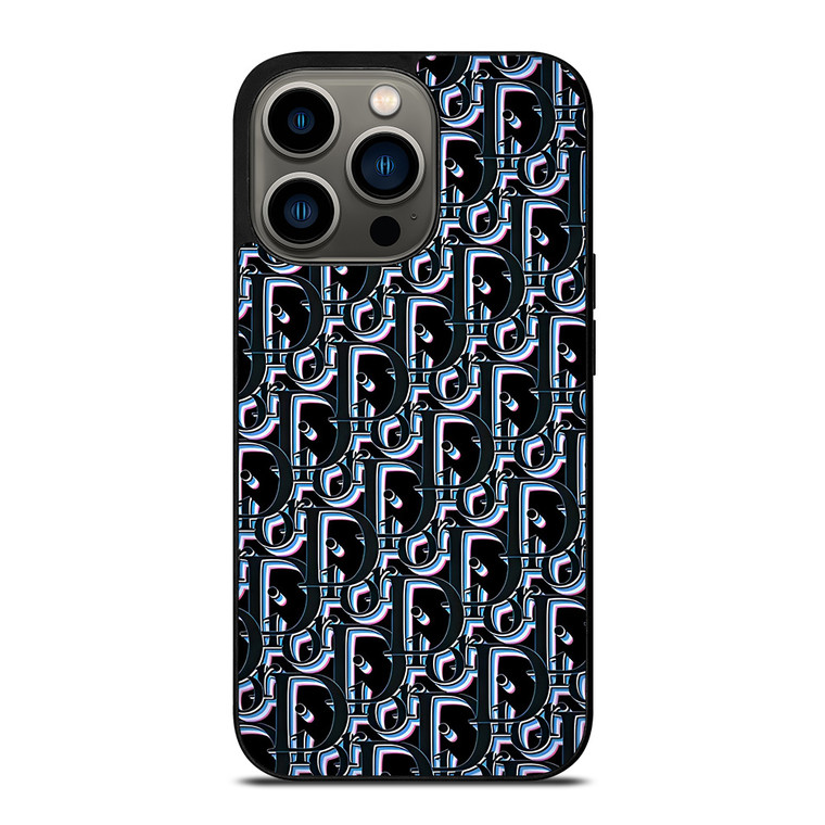 CHRISTIAN DIOR PARIS BLACK MONOGRAM iPhone 13 Pro Case Cover