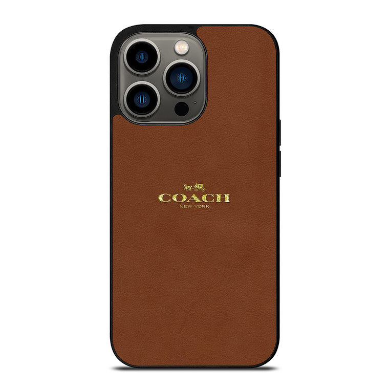 COACH NEW YORK LOGO ICON BROWN iPhone 13 Pro Case Cover