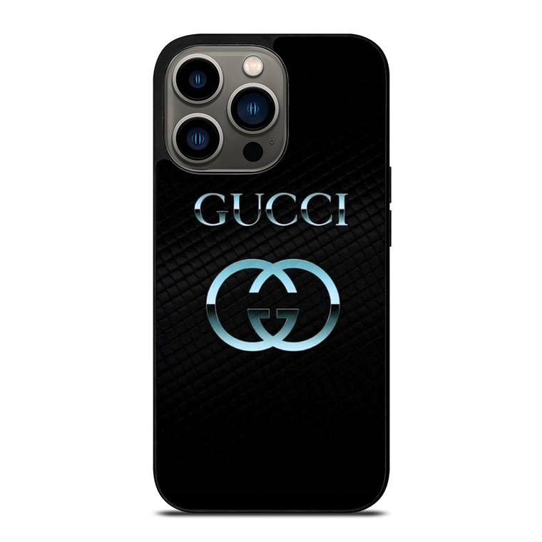 GUCCI LOGO BLUE ON BLACK EMBLEM iPhone 13 Pro Case Cover