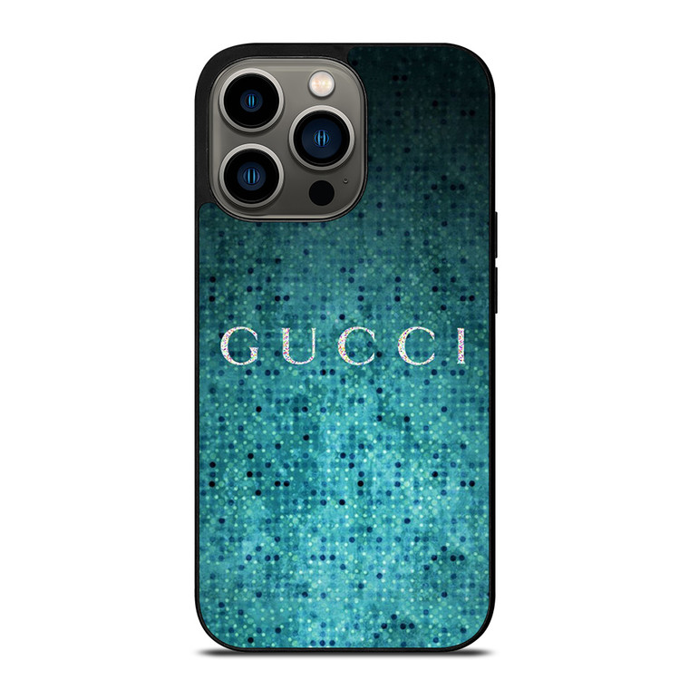 GUCCI LOGO BLUE POLKADOTS iPhone 13 Pro Case Cover