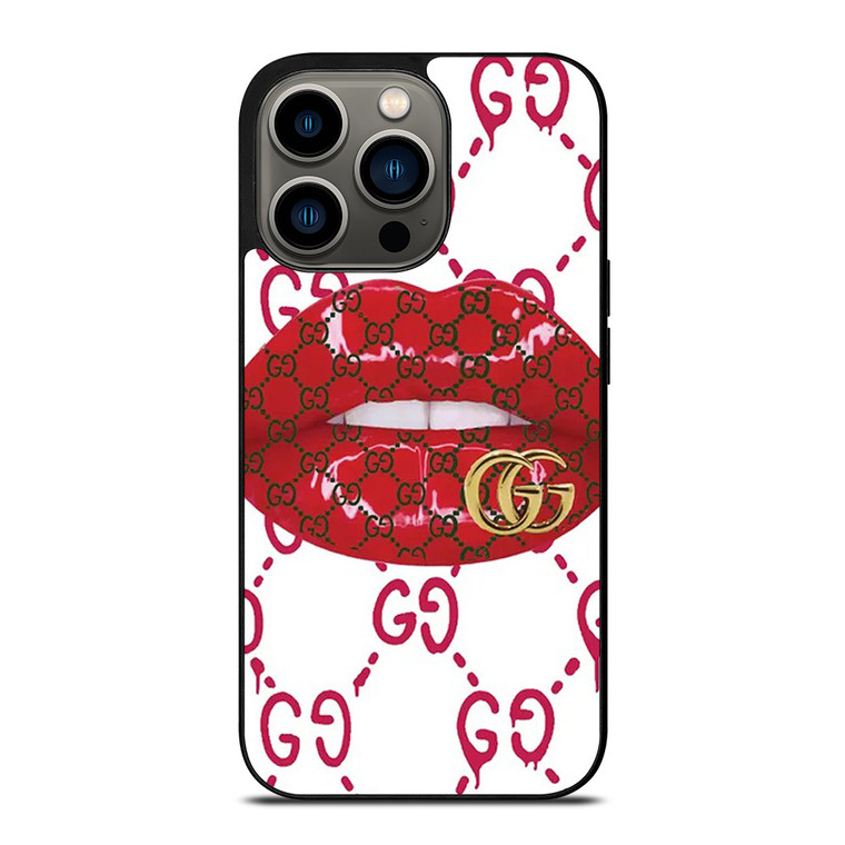 GUCCI LOGO LIPS RED WHITE ICON iPhone 13 Pro Case Cover
