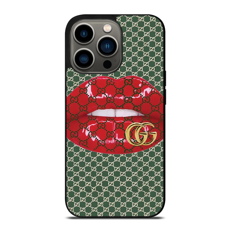 GUCCI LOGO PATTERN LIPS ICON iPhone 13 Pro Case Cover