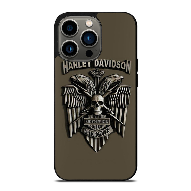 HARLEY DAVIDSON MOTORCYCLES LOGO METAL iPhone 13 Pro Case Cover