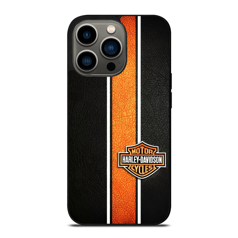 MARLEY DAVIDSON LOGO ON LEATHER iPhone 13 Pro Case Cover