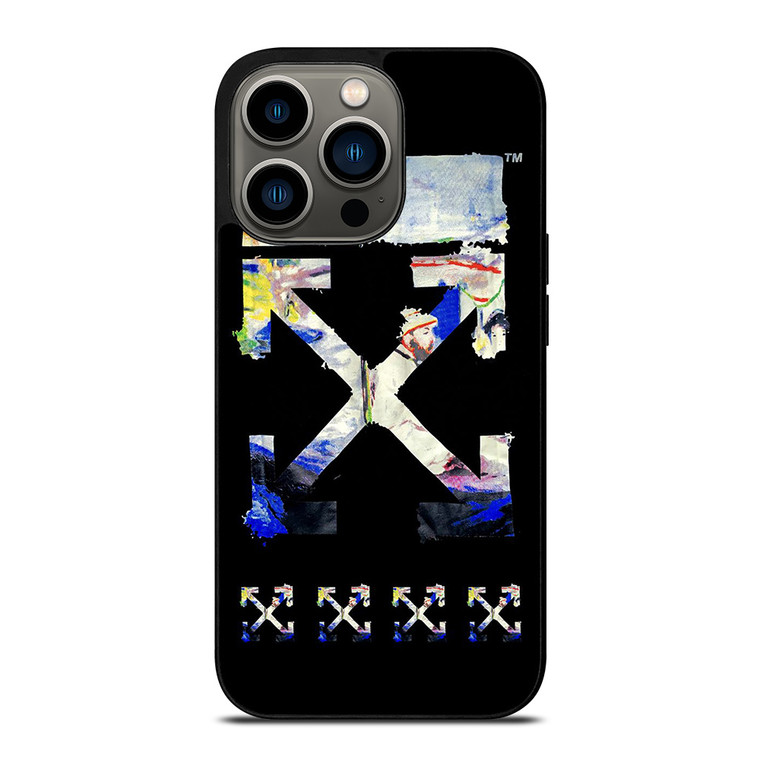 OFF WHITE ABSTRACT ART LOGO iPhone 13 Pro Case Cover