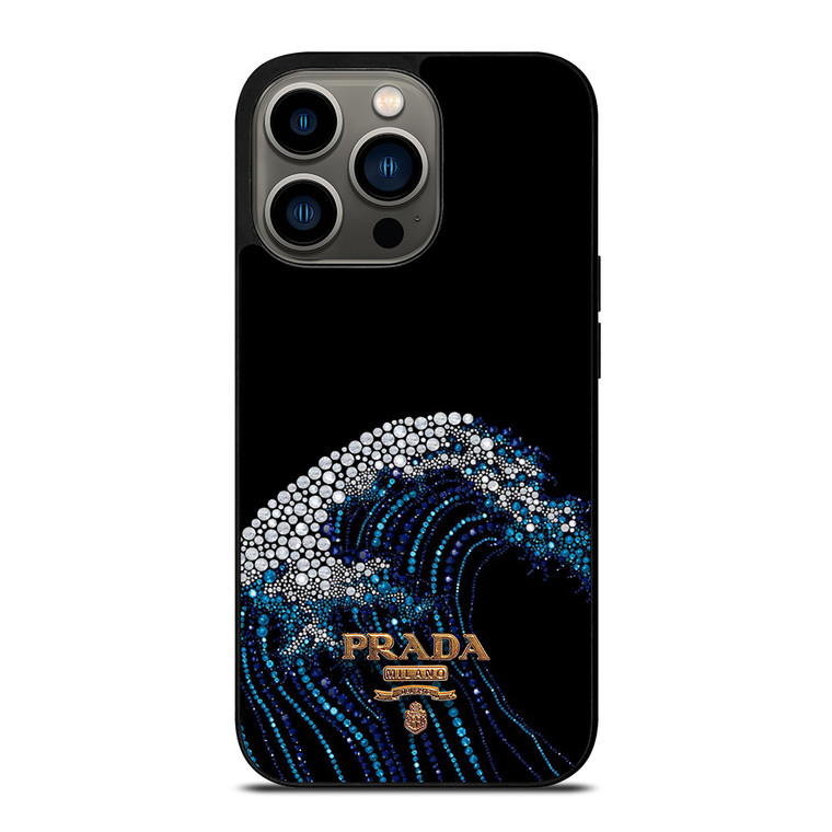 PRADA LOGO DIAMOND WAVE iPhone 13 Pro Case Cover