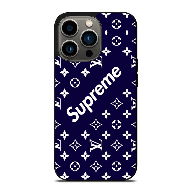 SUPREME NAVY PATTREN iPhone 13 Pro Case Cover