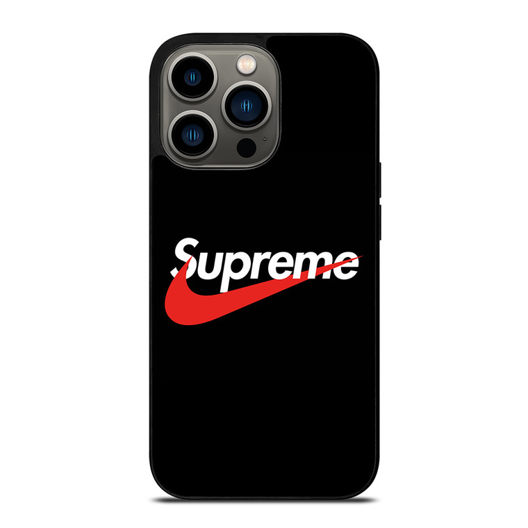 SUPREME X NIKE BLACK LOGO iPhone 13 Pro Case Cover