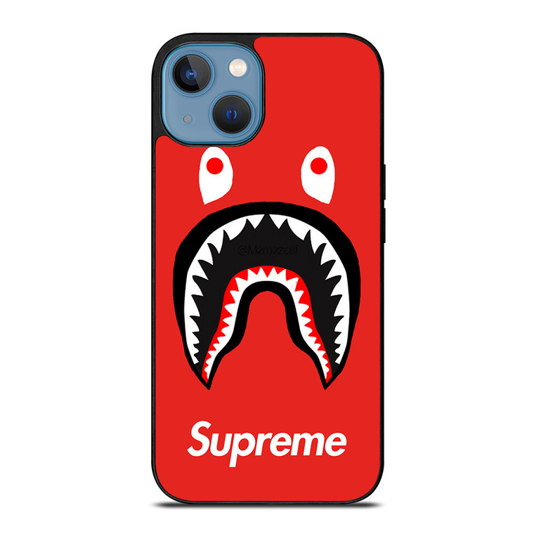 BAPE SHARK SUPREME RED iPhone 13 Case Cover
