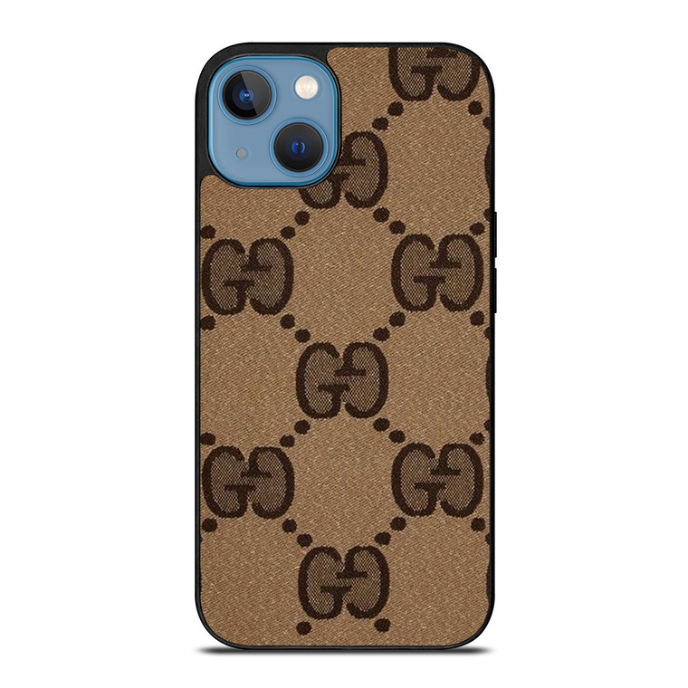 BROWN GUCCI LOGO PATTERN ICON iPhone 13 Case Cover