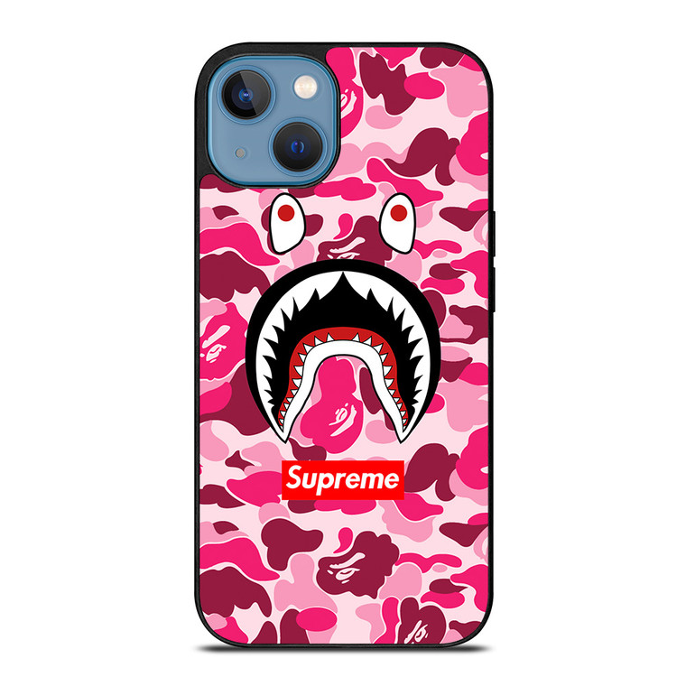 CAMO BATHING APE SUPREME PINK iPhone 13 Case Cover
