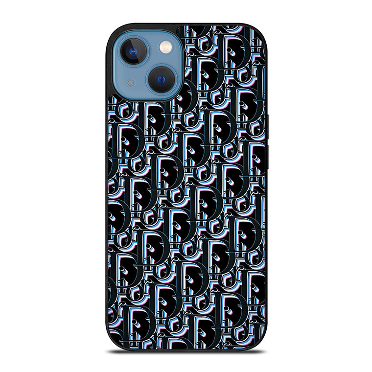 CHRISTIAN DIOR PARIS BLACK MONOGRAM iPhone 13 Case Cover