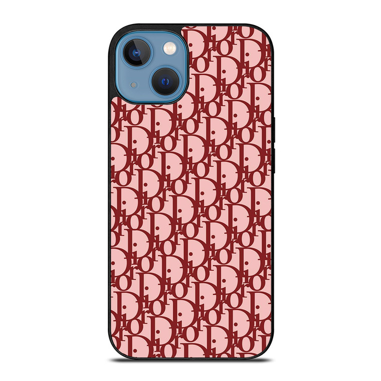 CHRISTIAN DIOR RED CHRISTIAN DIOR PARIS MONOGRAM iPhone 13 Case Cover