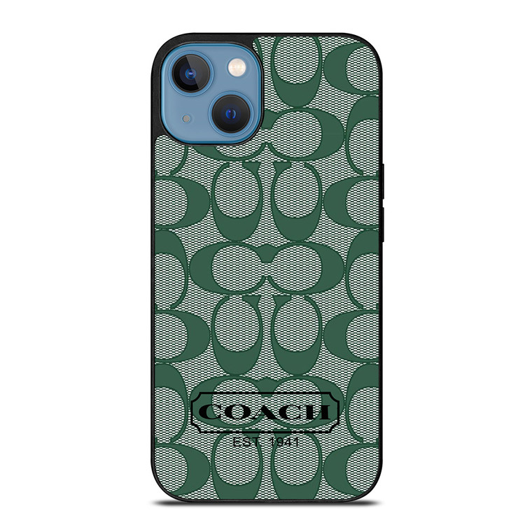 COACH GREEN LOGO PATTERN iPhone 13 Case Cover