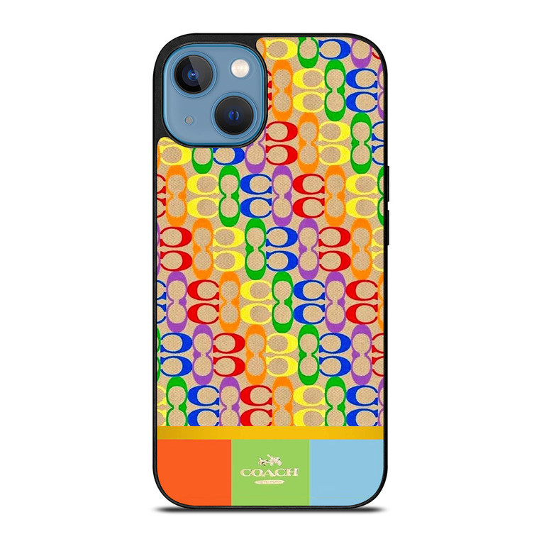 COACH NEWYORK COLORFUL ICON PATTERN iPhone 13 Case Cover
