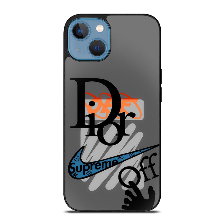 DIOR OFF WHITE SUPREME LOGO iPhone 13 Case Cover