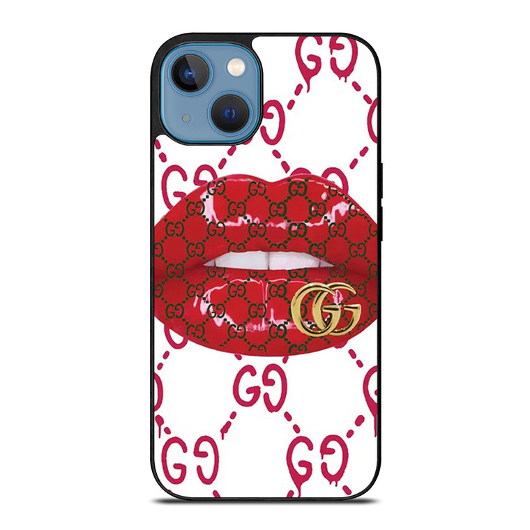 GUCCI LOGO LIPS RED WHITE ICON iPhone 13 Case Cover