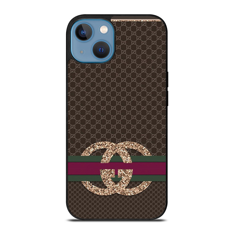 GUCCI LOGO PATTERN SPARKLE EMBLEM iPhone 13 Case Cover