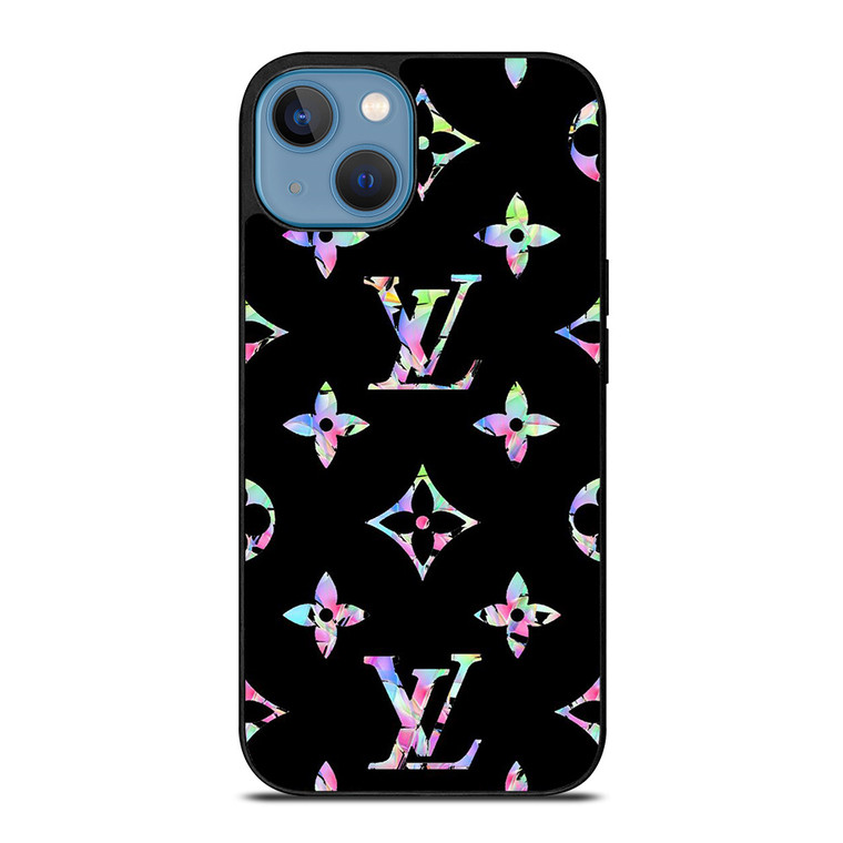 LOUIS VUITTON LOGO LV BLACK RAINBOW iPhone 13 Case Cover