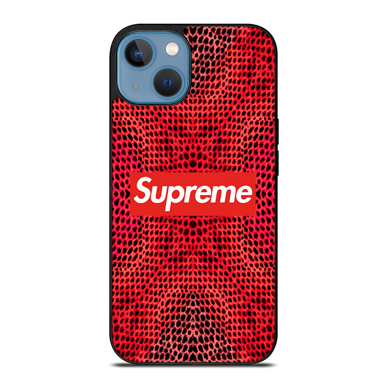 SUPREME RED SNAKE SKIN iPhone 13 Case Cover