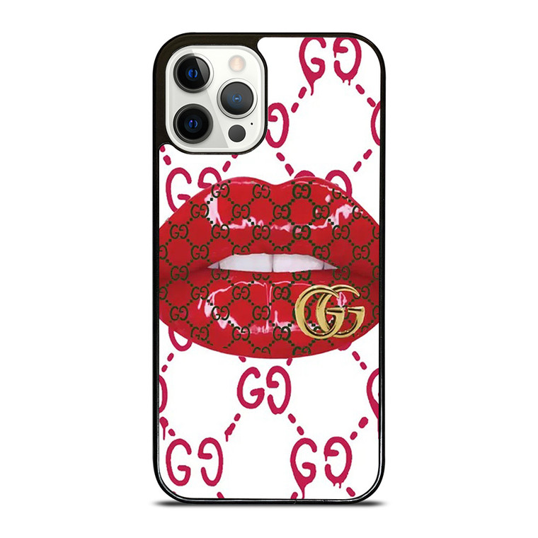 GUCCI LOGO LIPS RED WHITE ICON iPhone 12 Pro Case Cover
