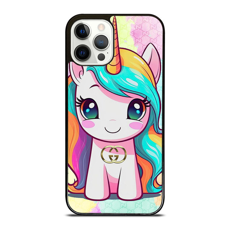 GUCCI LOGO PATTERN PRETTY UNICORN iPhone 12 Pro Case Cover