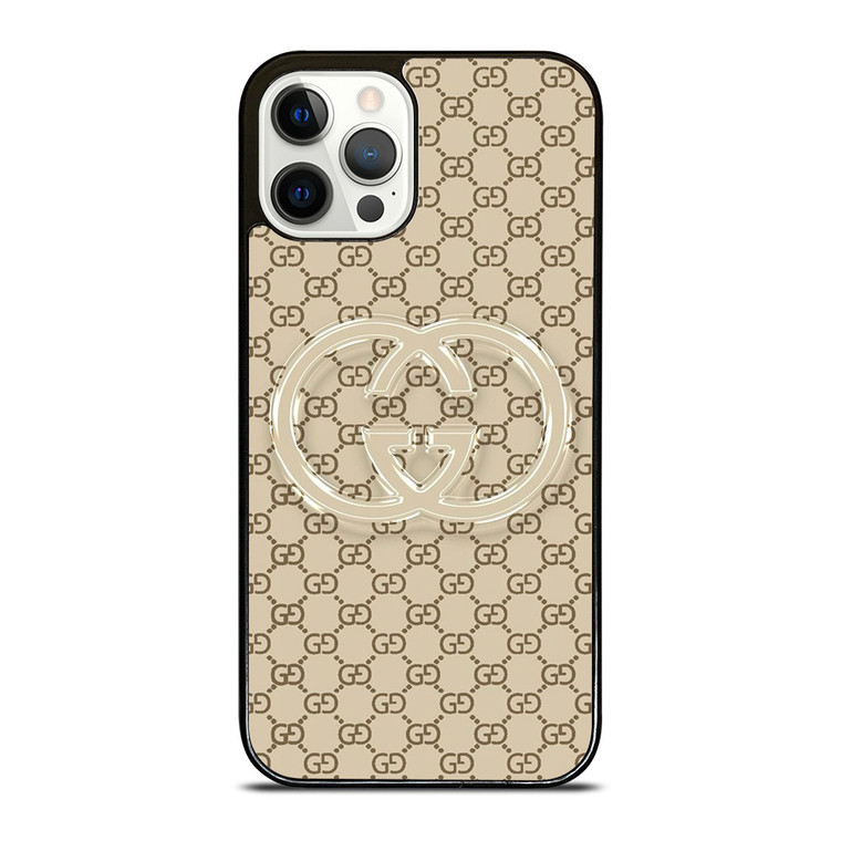 GUCCI PATTERN LOGO TRANSPARENT iPhone 12 Pro Case Cover