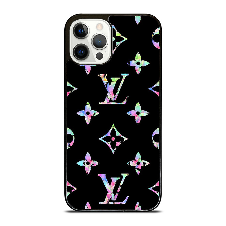 LOUIS VUITTON LOGO LV BLACK RAINBOW iPhone 12 Pro Case Cover